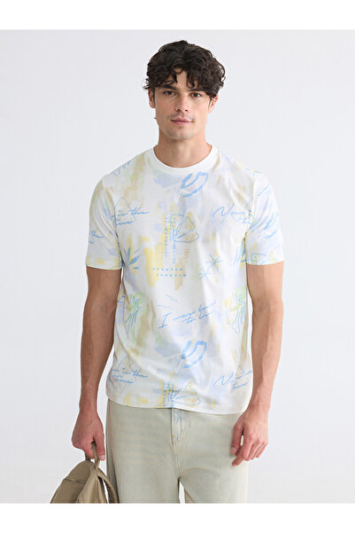 LC Waikiki Ανδρικό T-shirt με στρογγυλή λαιμόκοψη και στάμπα