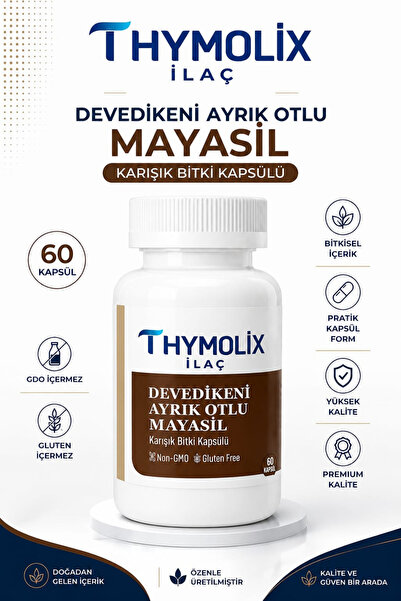 THYMOLİX İLAÇ Devedikeni Ayrık Otlu Mayasil Karışık Bitki Kapsülü – 60 Kapsül