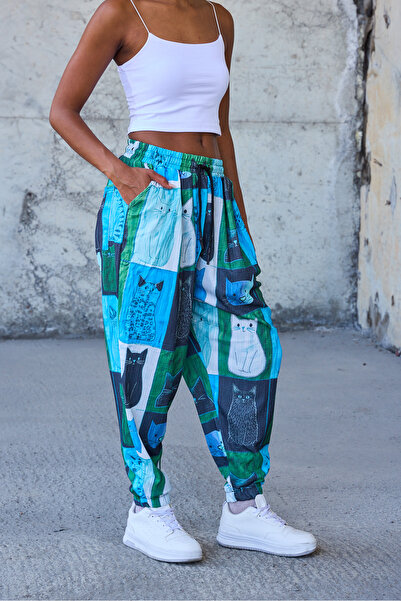 Superbluemexico Women's Street Style Loose Baggy Trousers