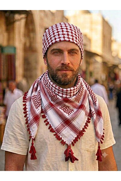 Doğanmanifatura Kaliteli Püsküllü Büyük Boy Puşi, Kefiye