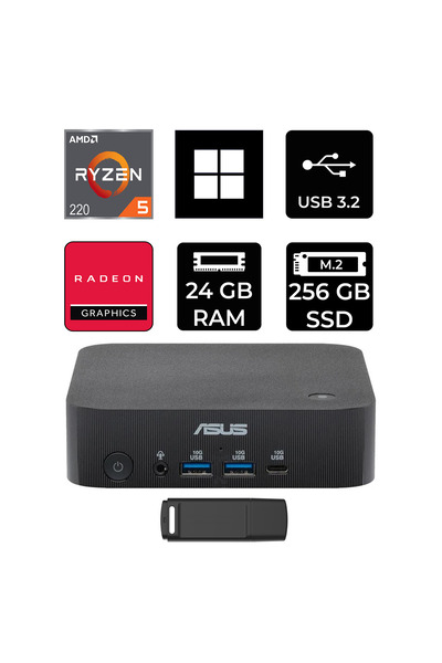 ExpertCenter PN54-S1 Ryzen 5 220 24GB RAM 256GB SSD Win11 Pro PN54-BBR522MNS1P411 Mini Masaüstü Bilgisayar + PER4 USB BELLEK