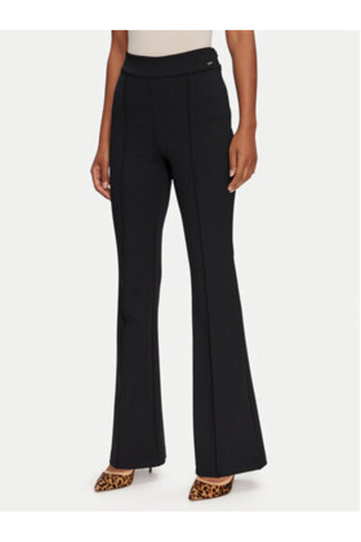 Guess Pantaloni negri din material textil pentru femei W4YB01KCBO2