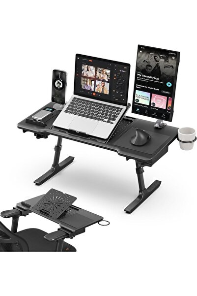 DROGO 2 in 1 Multipurpose Foldable Laptop Table Stand for Office Chair with C...