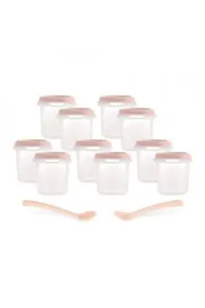 Miniland Set 10 recipiente ermetice gradate cu 2 lingurite Candy 200 ml