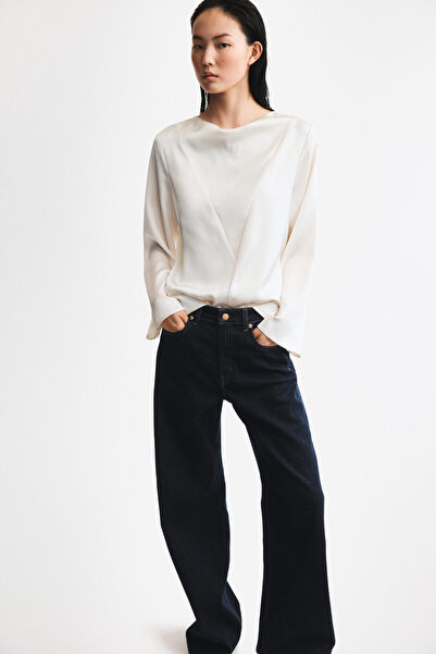 H&M Degaje Yakalı Saten Bluz