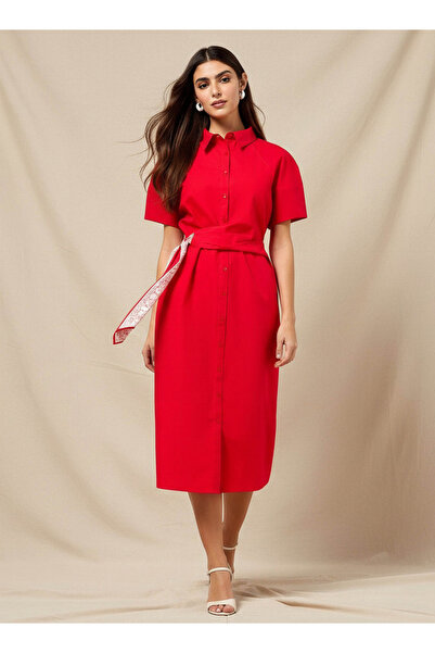 FAV SCARF DETAIL SHIRT DRESS