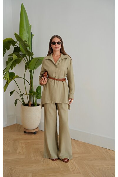 LEYLA STORE Cotton Breeze |   Half Buttoned Shirt Double Suit