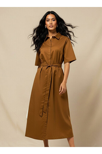 FAV LAPEL COLLAR SHIRT DRESS