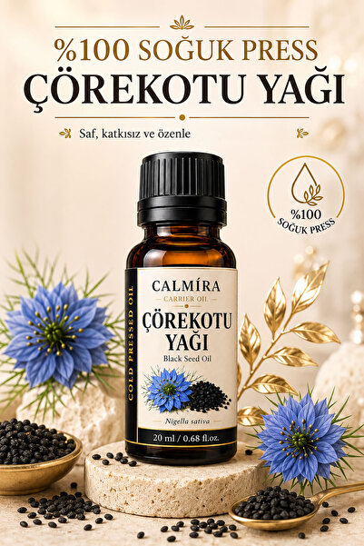 CALMİRA Çörekotu Yağı 20ml. | Soğuk Sıkım | Cold Pressed Black Seed Oil | Nig...
