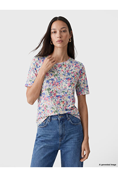 LC Waikiki Mixed Crew Neck Floral Women's T-Shirt