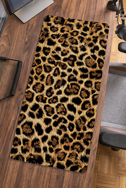 Milura Leopar Desenli 40x90 ProControl Mouse Pad Gaming Mousepad Kaymaz Taban...