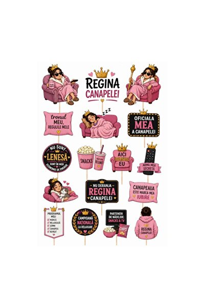 DecoParty Set de decorațiuni pentru tort – Tematică Regina Canapelei, 17 pies...