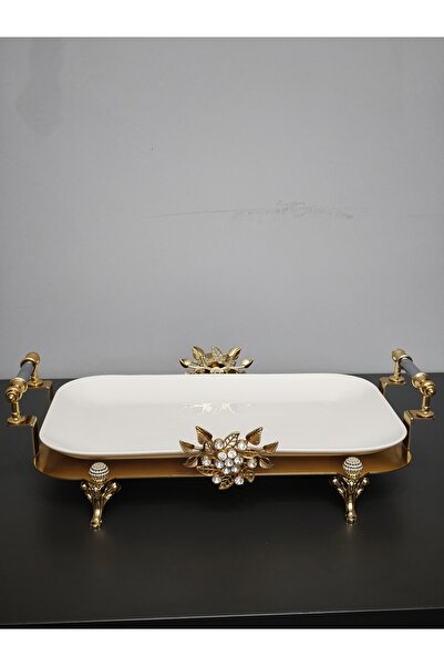 PARILTI HOME COLLECTİON Luxury Rectangular Special Laser-Cut Figured Serving ...
