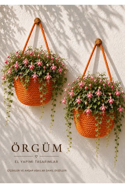 ÖRGÜM Sepet Dekoratif Mini Duvar Sepeti