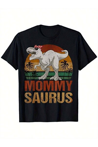 KYMC07 تي شيرت Mommysaurus T Rex Dinosaur Mommy Saurus لعيد الأم، تي شيرت قطن...