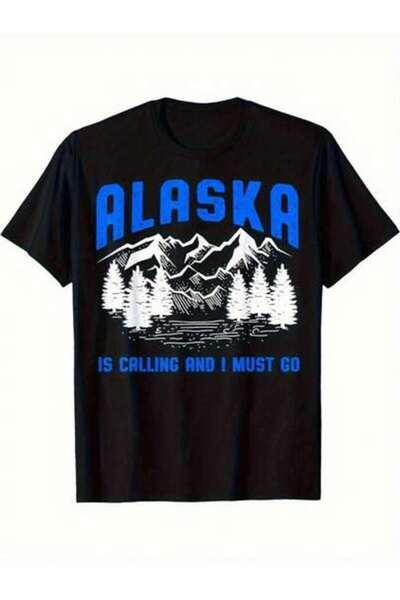 4Car تي شيرت بطبعة "200G Alaska Is Beckoning, I Have To Leave" - أسود، يتميز ...
