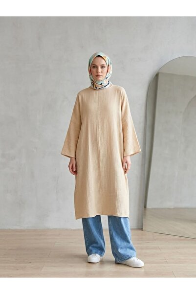 Foremia Reklam Kol Muslin Dress-Beige