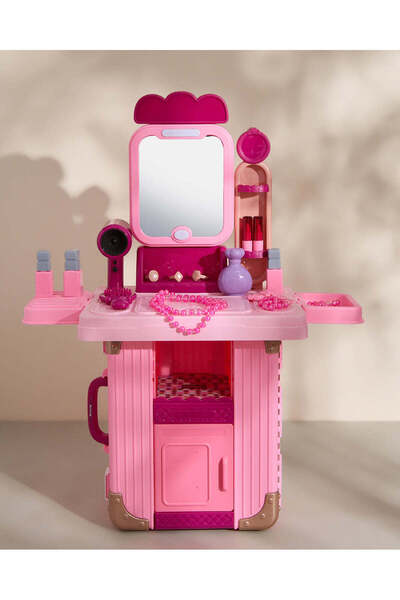 REDTAG Pink Dressing Table and Luggage Trolley For Girls
