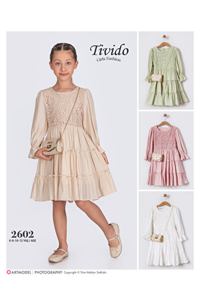 TİVİDO KİDS Tivido Çantalı Kız Çocuk Elbise