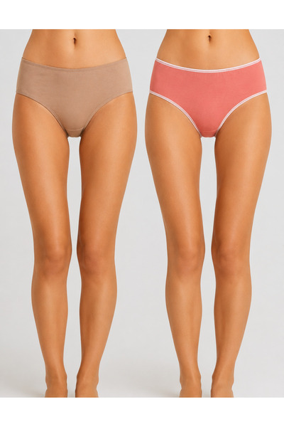 OrganicKid Ease Kadın Ten/Pembe Slip Külot 2'li Set