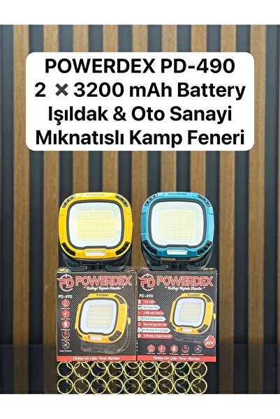 powerdex pd-490 2*3200 mah battery ışıldak&oto sanayi mıknatıslı kamp feneri