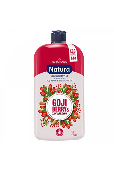 Papoutsanis NATURA ΑΝΤΑΛΛΑΚΤΙΚΟ ΚΡΕΜΟΣΑΠΟΥΝΟ 900ml - (GOJIBERRY ΚΑΙ ΣΑΝΔΑΛΟΞΥΛΟ)