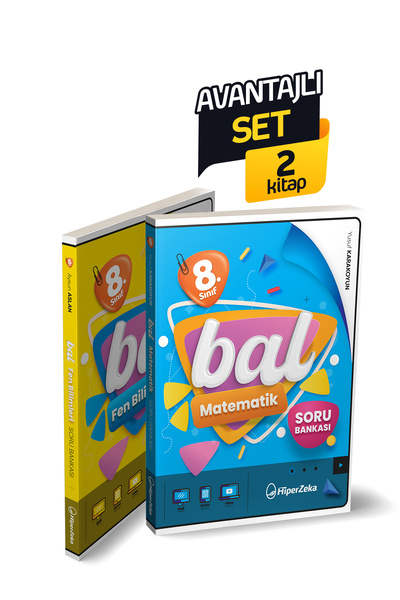 HiperZeka Avantajlı Set 2027 8. Sınıf Bal Matematik ve Fen Bilimleri Soru Ban...
