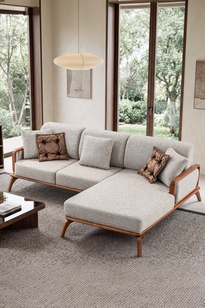 NEXHOME Köşe Koltuk Greta Relax Soft Full Ahşap Köşe Koltuk Takımı 250x180 cm