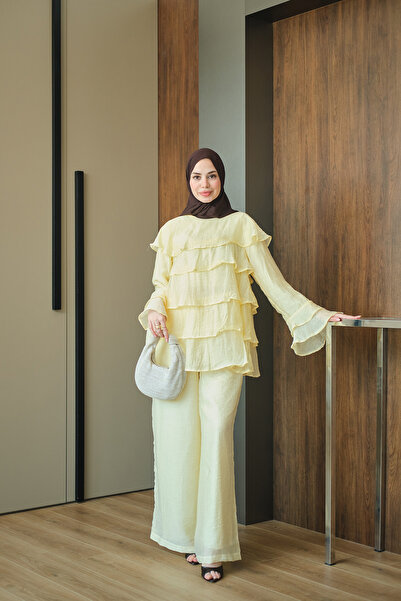 LOCCO Women's Tulle Fabric Suit Yellow
