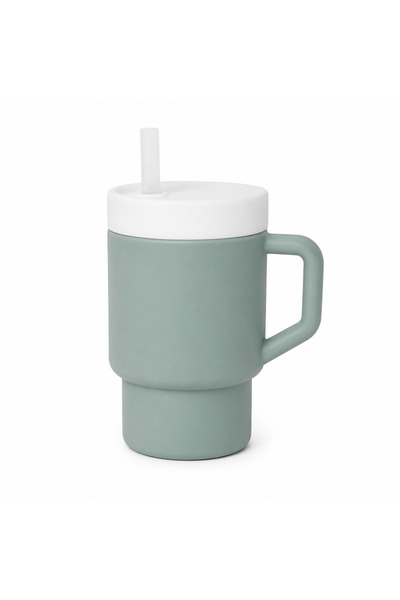 Bebeye Mio Straw Mug Drinking Cup with Lid and Single Handle 250 ml Bpa-Free