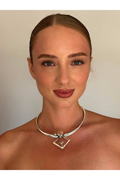 Fematalier Geometrik Gümüş Choker