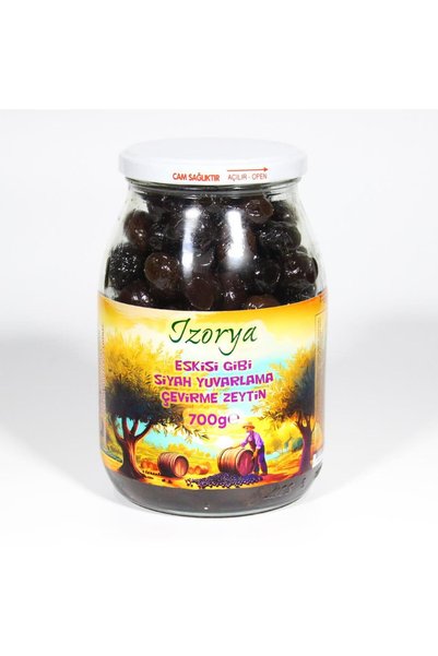 İzorya Eskisi Gibi Siyah Yuvarlama Çevirme Zeytin 700g Cam