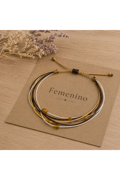 Femenino Earth Tone Multi-Beaded Bracelet