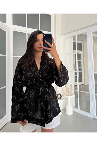 manana fashion Κεντημένο κιμονό με δέσιμο, ειδικού σχεδιασμού