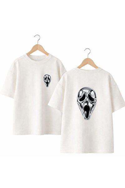 playwear Tricou cu guler rotund, 100% bumbac, supradimensionat, cu imprimeu p...