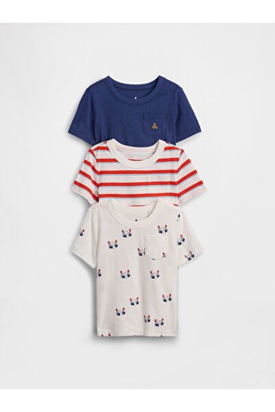 GAP Erkek Bebek Çok Renkli Mix & Match Cep T-Shirt (3’lü)