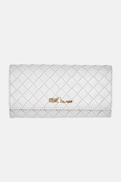 Cavalli Class Women Brand Logo Wallet, Light Grey