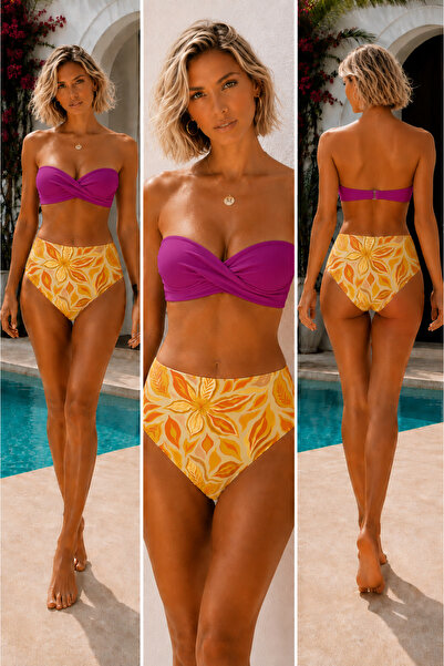 Pierre Cardin Half-Filled High-Waisted Bikini Set - Quick-Dry with Combinatio...