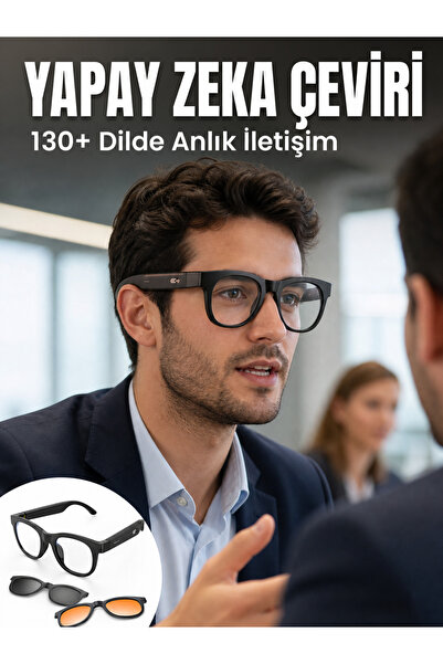 Genel Markalar Yapay Zekâ Destekli Bluetooth Akıllı Gözlük Açık Kulak Ses Tek...