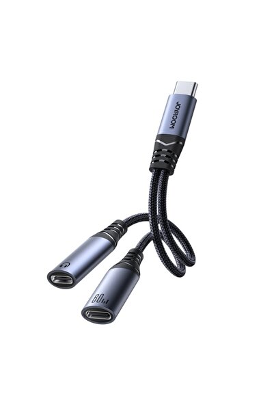 Joyroom Cablu audio USB-C - 2 x USB-C SY-C03, 0,14m, Negru