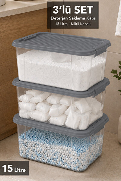 Meleni Home 3-Piece Bathroom Organizer - Multi-Purpose Powder Tablet Detergen...