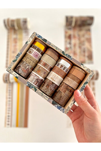 Kağıt Gemi Dükkan Vintage Old World Memories 24'lü Dekoratif Washi Bant Kolek...