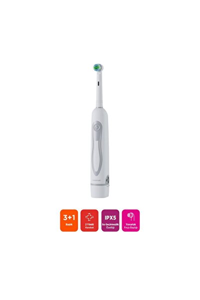 Polosmart PBS709 Pilli 4 Başlıklı IPX5 Diş Fırçası Beyaz