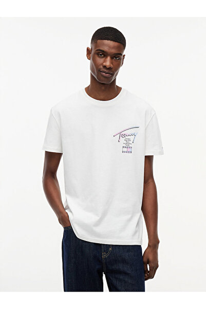 Tommy Hilfiger تي شيرت رجالي من tjm regular city sign