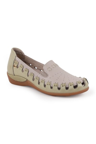 Mammamia Women's Silver Green Genuine Leather Comfort Sneaker Thick Sole Lace...