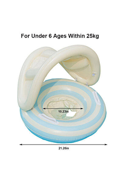 choice2 Blue 1Pcs Striped Pool Float Ring Inflatable Swimming Seat Ring Swim ...