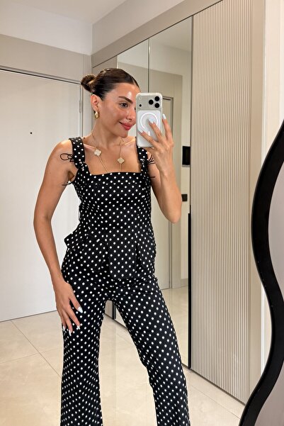 Gizem Ecemiş Velorin Siyah Dilimli Puantiyeli Korse Büstiyer