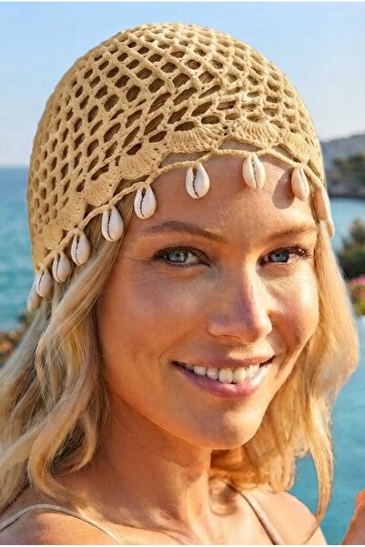 Uniquetrenders Women's Seashell Knitted Bandana Beanie Mesh Textured Bohemian...