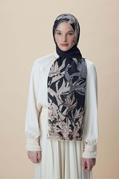 Maisa Sitare Cotton Shawl Black Beige