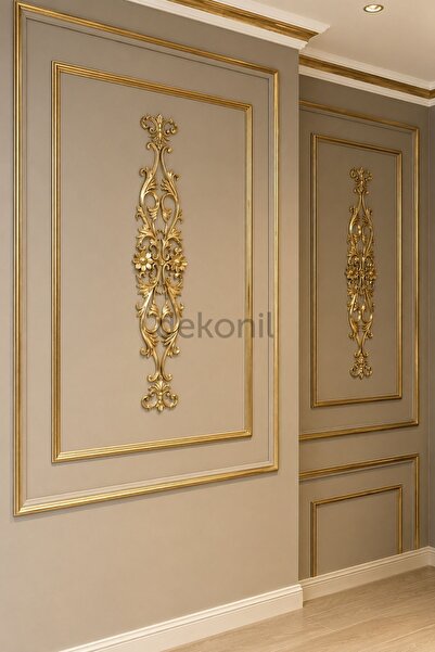 Dekonil Klasik Papatya Desenli Duvar ve Tavan Dekorasyon Motifi 10×65 cm (2 Adet)